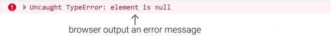 console error | browser output error message