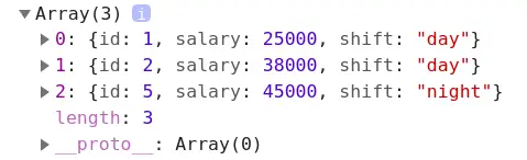 object removed by value from array