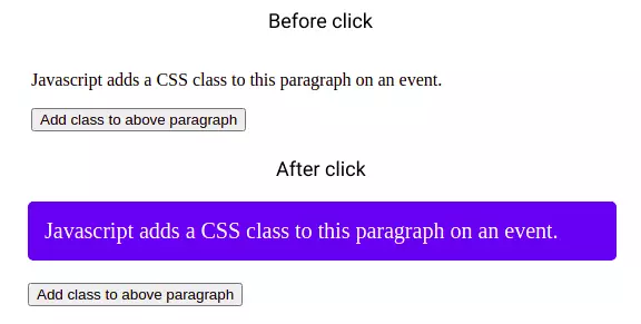 add class javascript on event