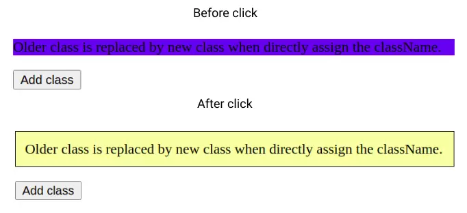 output add class classname