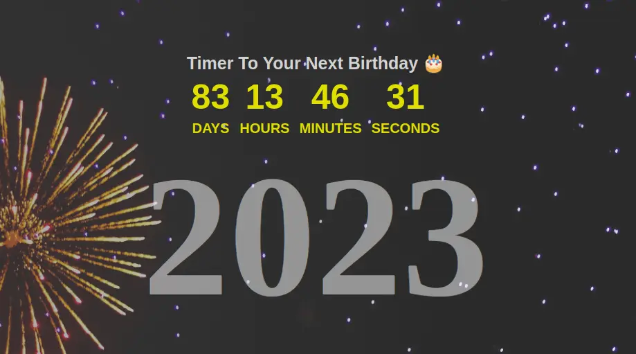 Countdown timer screenshot