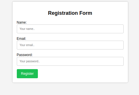 registration from in HTML 1