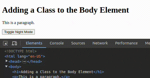 JavaScript Add Class to Body