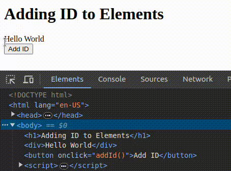add ID to element