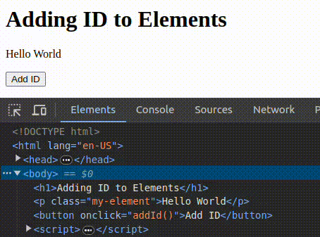 add ID to element