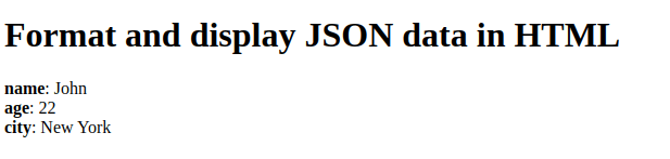 format and display JSON data