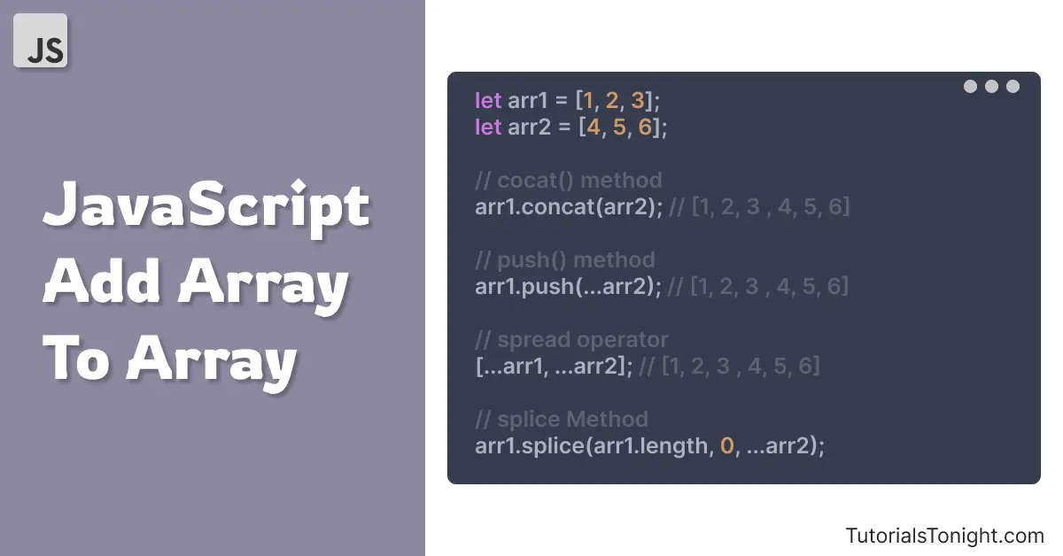 Javascript add array to array