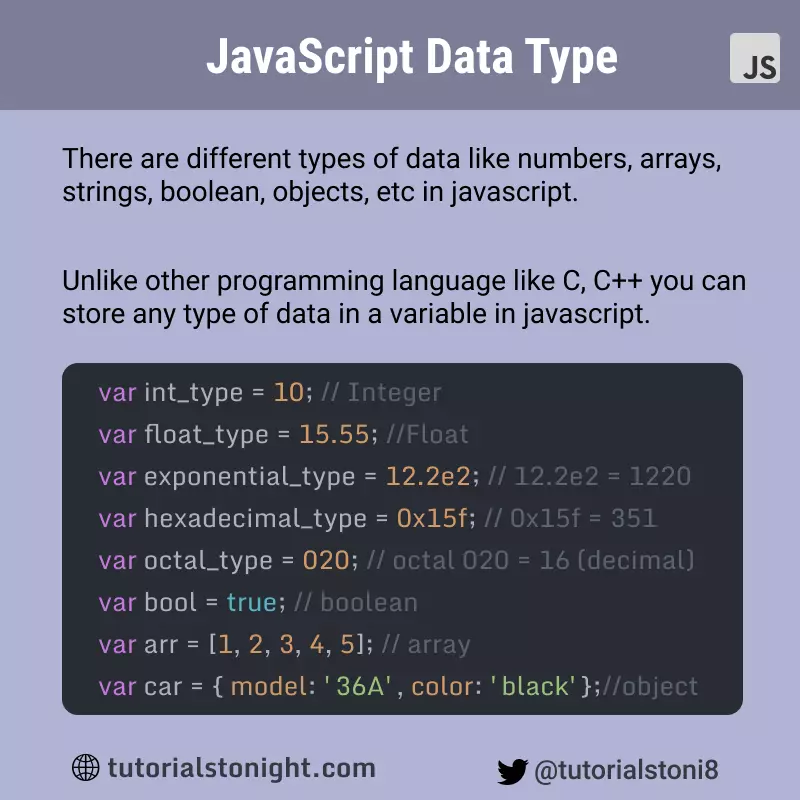javascript data type