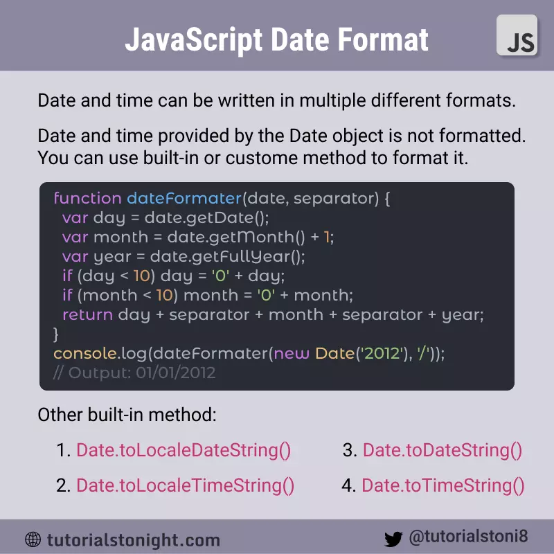 javascript format date