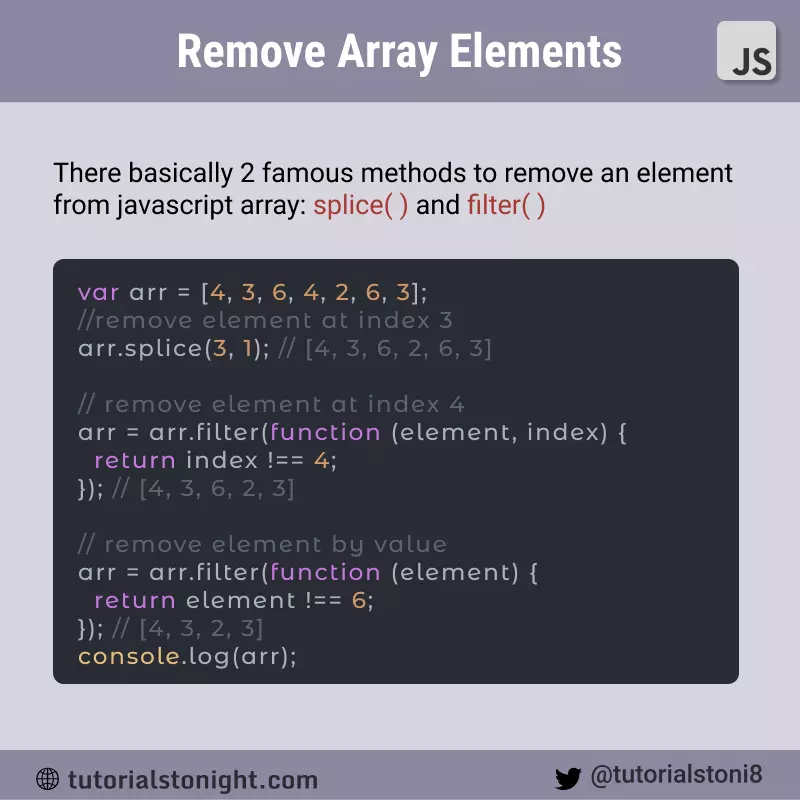 javascript remove array elements