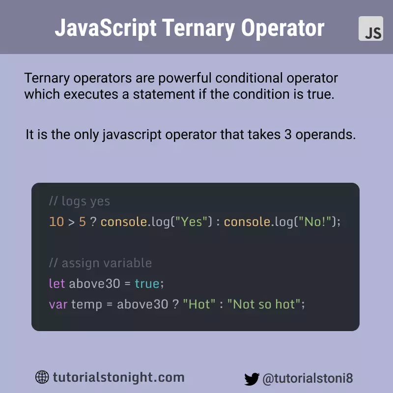 javascript ternary operator