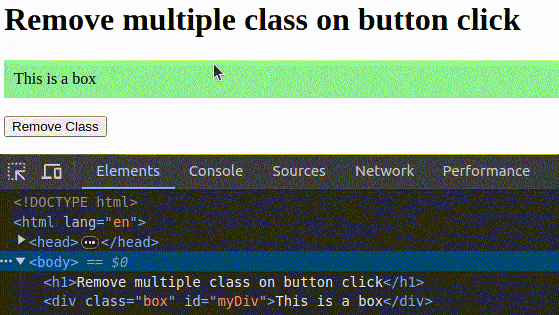 jQuery Remove Class on Click