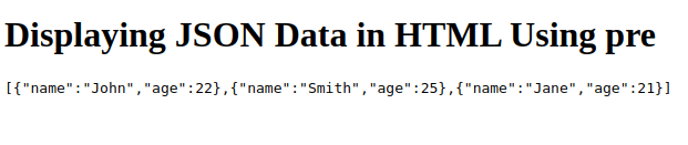 directly display JSON data in HTML