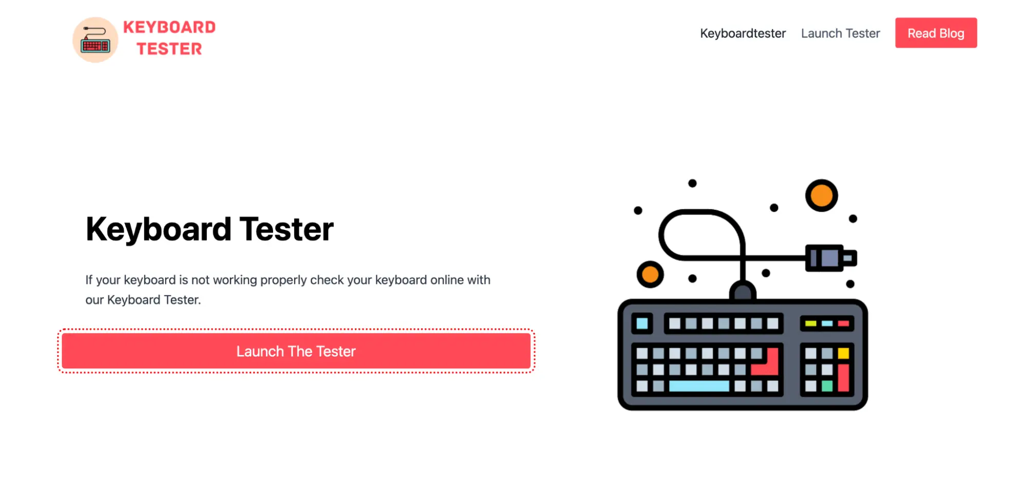 Keyboard tester screenshot