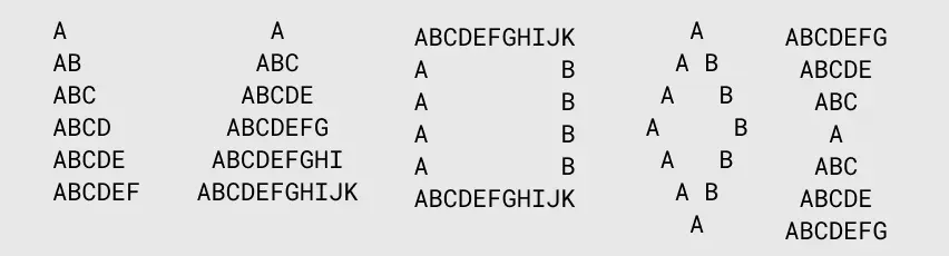alphabet pattern example